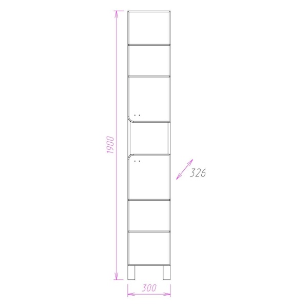 Пенал Onika Стиль 403048 30 см ясень шимо с белым