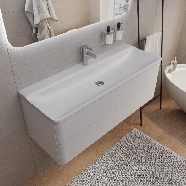 Мебельная раковина Madera Solo 4680173710461 120 см белая глянцевая