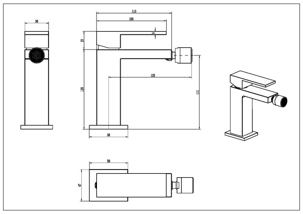 Смеситель для биде Boheme Qubic 476-MW белый