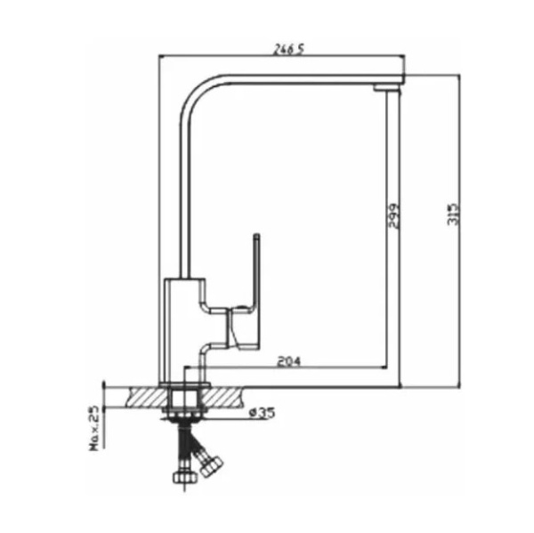Смеситель для кухонной мойки Haiba HB70615-7 черный