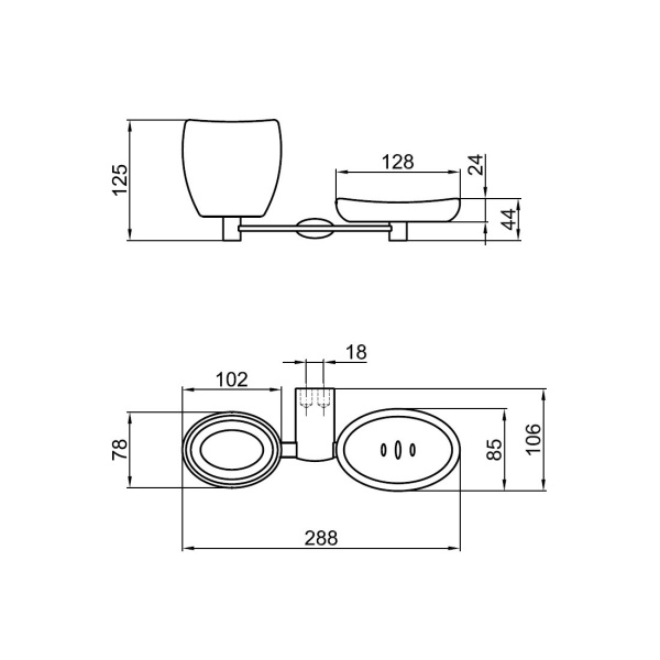Мыльница Webert Aria AI501101015 хром глянцевая
