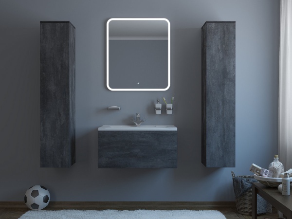 Тумба под раковину Kакса-А Cristal 22 004831 80 см серый графит