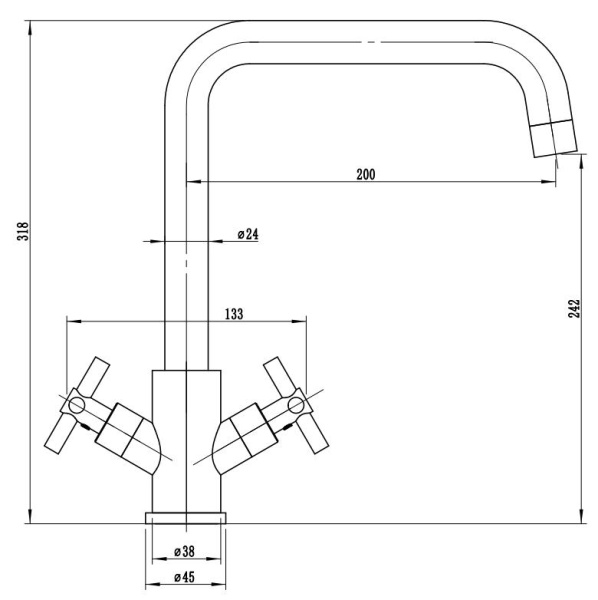 Смеситель для кухонной мойки Esko Astana AA519 нержавеющая сталь