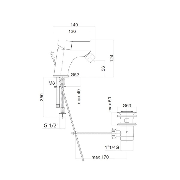 Смеситель для биде Webert Sax Evolution SE840102015 хром глянцевый