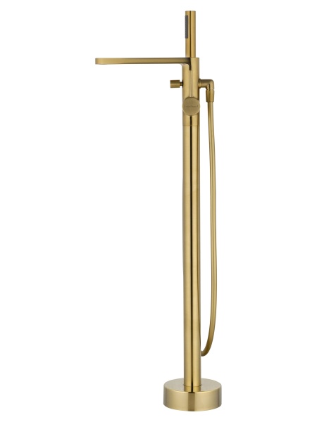 Смеситель напольный Wonzon & Woghand Stick WW-88649901-BG золото брашированный с душевым гарнитуром