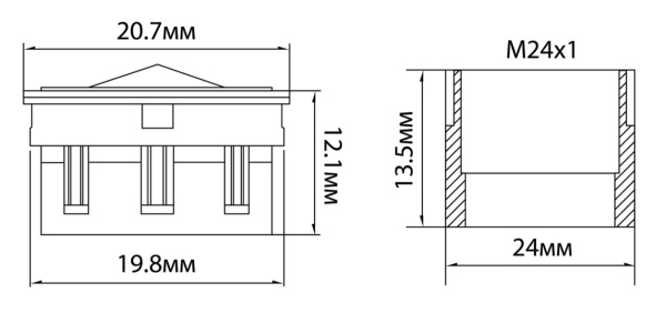 Аэратор Voda VARM2412L хром внешняя резьба