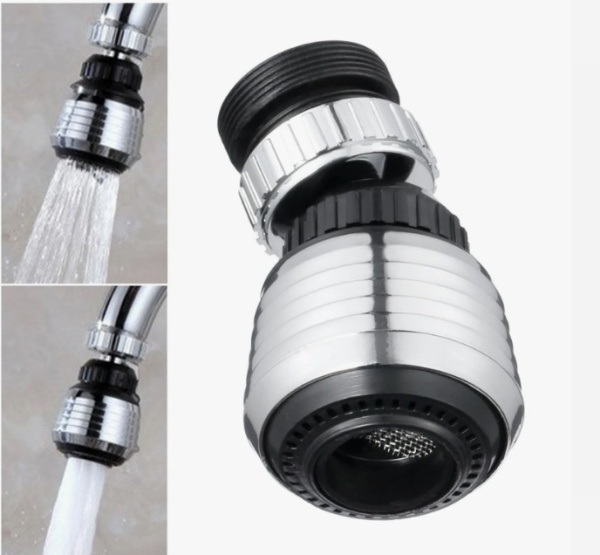 Насадка колокол на шарнире с переходником Voda VNABALLS хром с черным