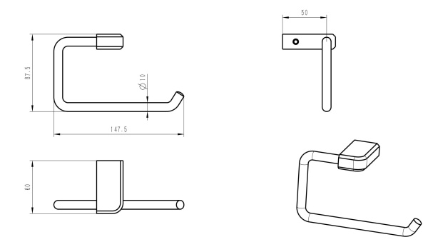 Держатель для туалетной бумаги Wonzon & Woghand WW-V3801-MB черный матовый