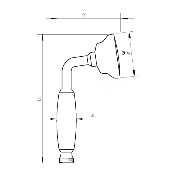 Душевая лейка Webert AC0428065 бронза матовая