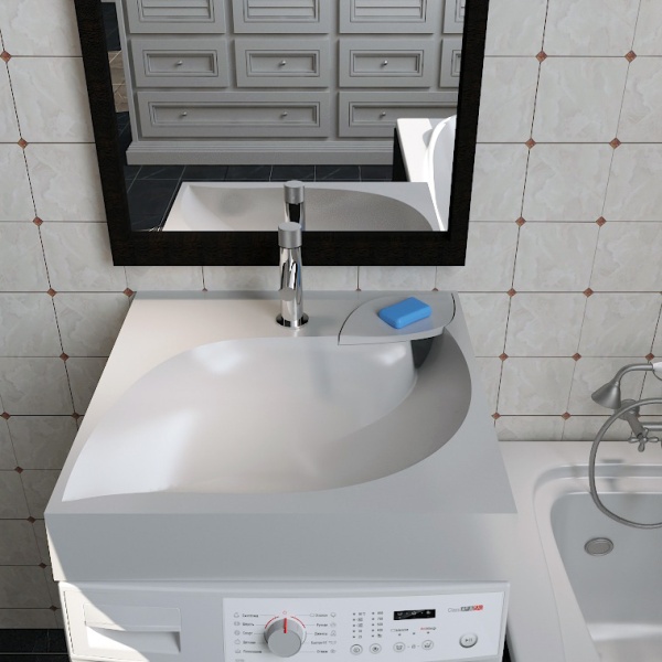 Подвесная раковина Madera List 4627173210553 60 см белая глянцевая на стиральную машину