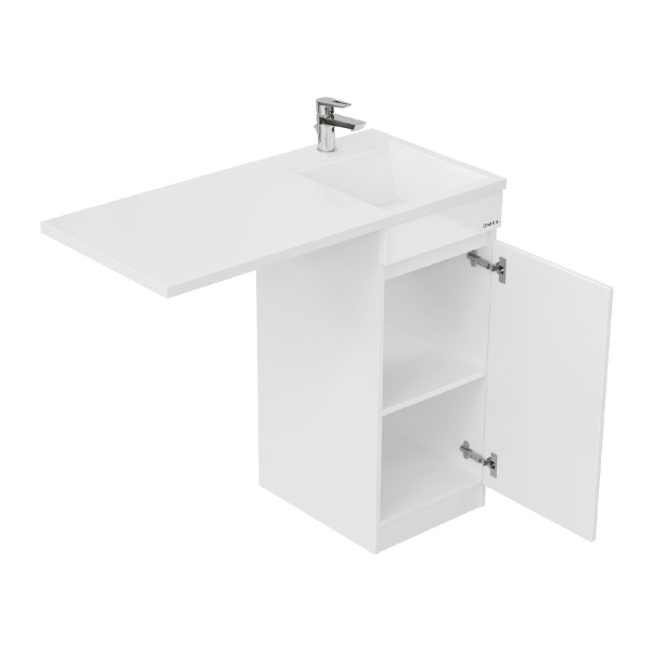 Тумба под стиральную машину Onika Милтон Нова 103803 40 см белая напольная (раковина Марсал 100)