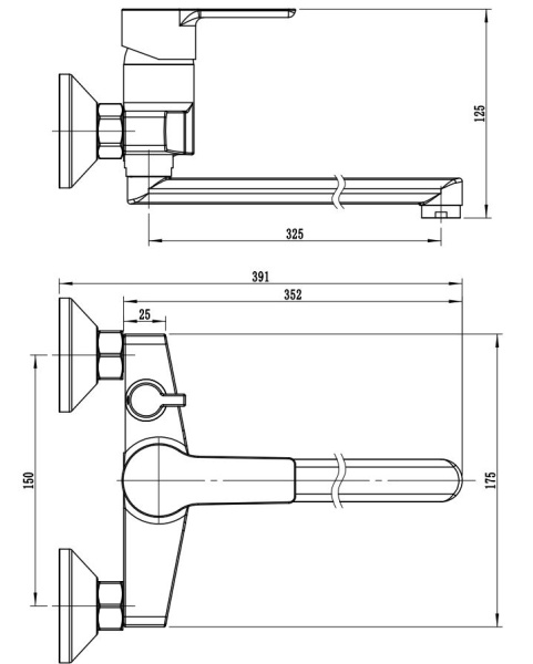 Смеситель для ванны и душа Esko Budva BDV31 хром