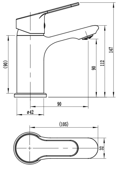 Смеситель для раковины Voda Aqua AQ26M хром глянцевый