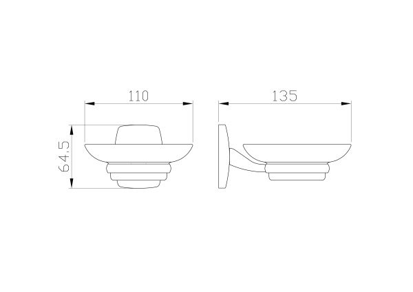 Мыльница Wonzon & Woghand Porto WW-1201 хром глянцевая