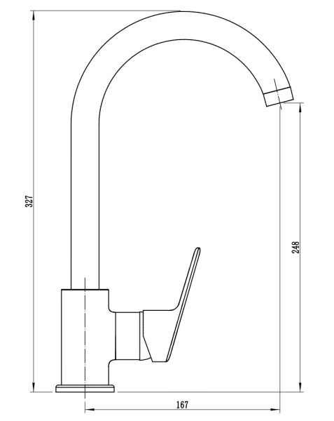 Смеситель для кухонной мойки Voda Wave WA519 хром