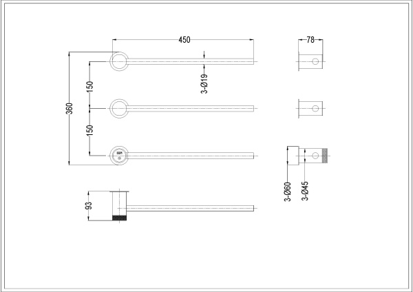 Дополнительный элемент Boheme Stick 727-extra-CR хром для полотенцесушителя