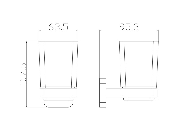 Стакан для зубных щеток Wonzon & Woghand Still WW-6621 хром глянцевый с держателем