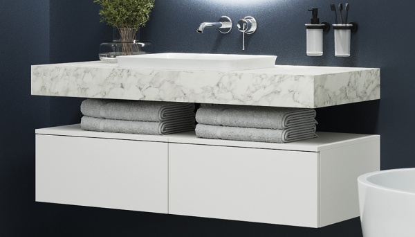 Столешница Velvex Юнит st.UNI.120-630 120 см белый мрамор