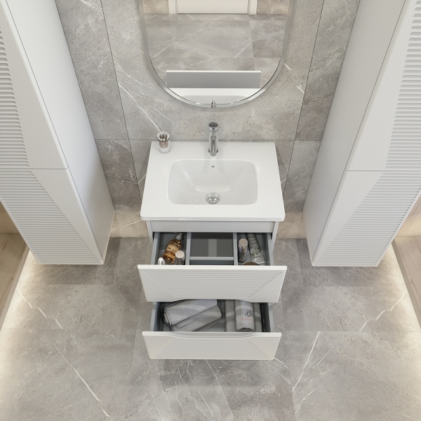 Тумба с раковиной Caprigo Modo Quarta 35711-SF027 55 см белая