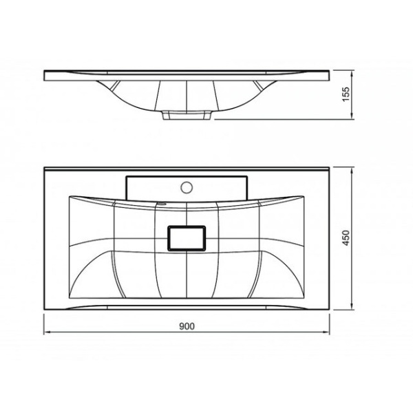 Мебельная раковина Caprigo ПРМ 900 90 см белая