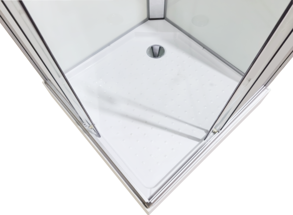 Душевая кабина Sapbox 80x80 SB9100-80-01-WTR-S профиль сатин, стекло прозрачное