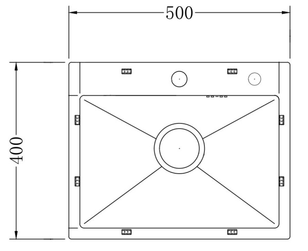 Мойка из нержавеющей стали Santegro 50 см STR5040BL графит