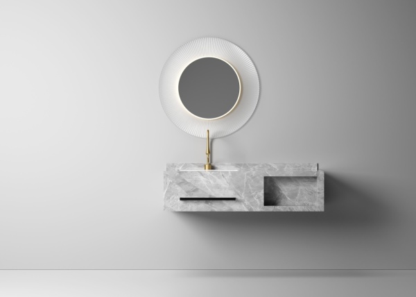 Раковина-моноблок Sapbox SB-WF-MJJ-120M406 120 см серый мрамор