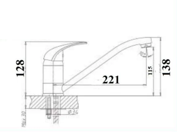 Смеситель для кухонной мойки Santegro STG004/08 темно-серый матовый