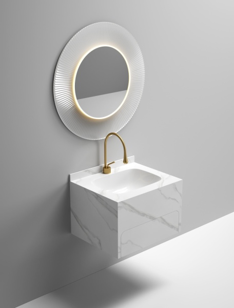 Раковина-моноблок Sapbox SB-WF-CT-60M316 60 см белый мрамор с ящиком