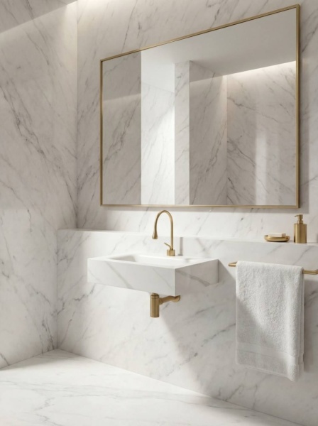 Раковина подвесная Sapbox SB-RW060M088 60 см белый мрамор матовая