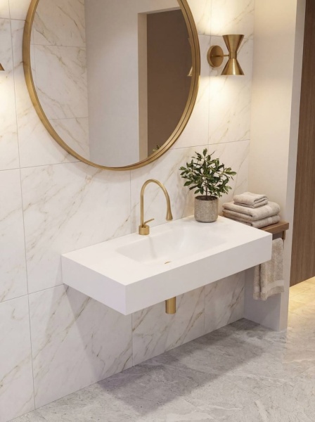 Раковина подвесная Sapbox SB-RW100M068 100 см белая матовая