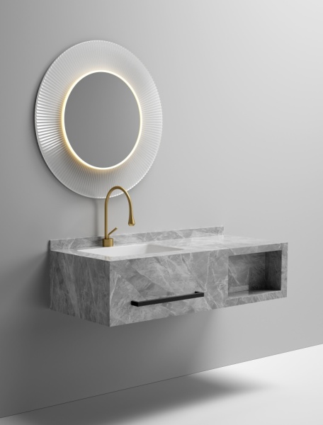 Раковина-моноблок Sapbox SB-WF-MJJ-120M406 120 см серый мрамор