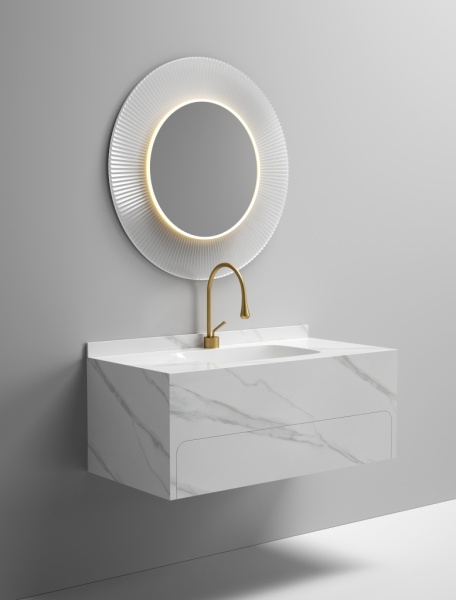 Раковина-моноблок Sapbox SB-WF-CT-100M316 100 см белый мрамор с ящиком