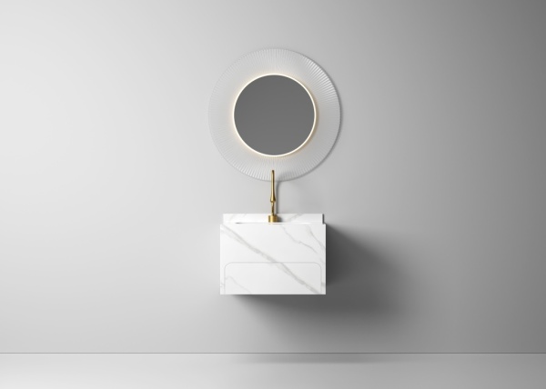 Раковина-моноблок Sapbox SB-WF-CT-60M316 60 см белый мрамор с ящиком