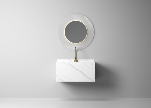 Раковина-моноблок Sapbox SB-WF-CT-80M316 80 см белый мрамор с ящиком