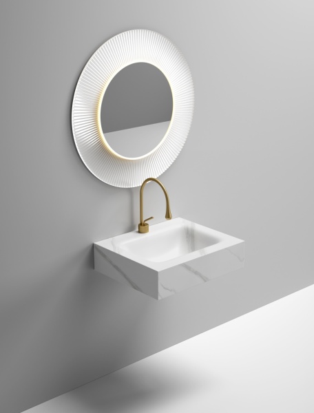 Раковина подвесная Sapbox SB-RW060M088 60 см белый мрамор матовая